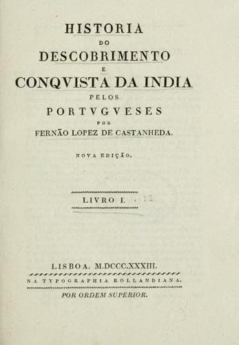 Historia do descobrimento e conquista de India pelos Portugueses.