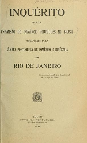 Inquérito para a expansão do comércio português no Brasil