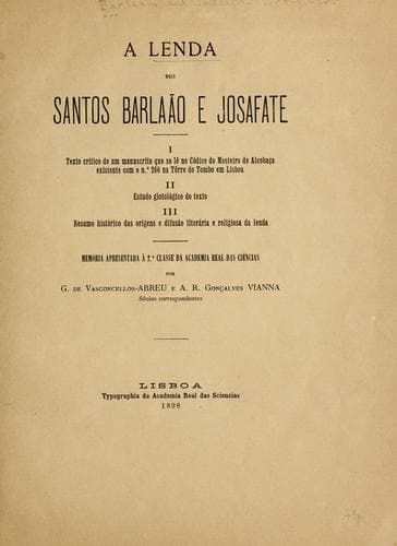 A lenda dos Santos Barlaão e Josafate
