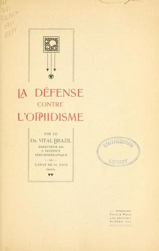 La défense contre l'ophidisme