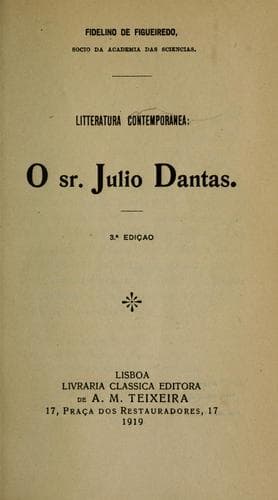 Litteratura contemporanea: O sr. Julio Dantas