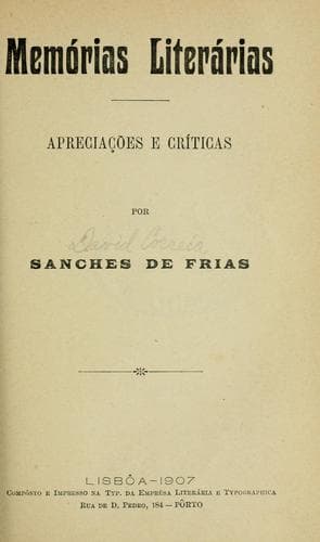 Memórias literárias: apreciações e críticas