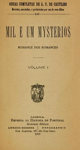 Mil e um mysterios: romance dos romances