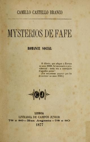 Mistérios de Fafe: romance social