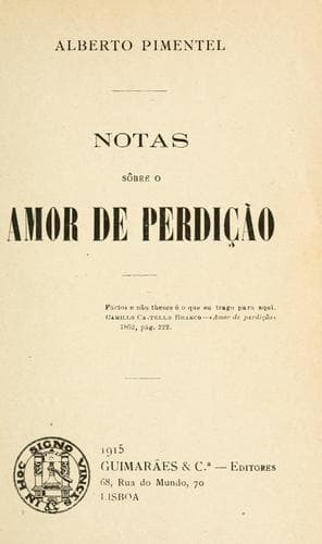 Notas sôbre o Amor de perdição.