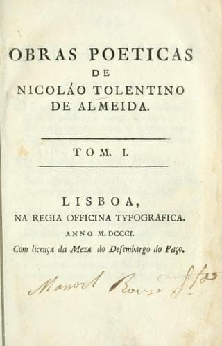 Obras poeticas de Nicolao Tolentino de Almeida.