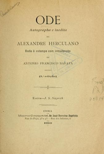 Ode autographa e inedita de Alexandre Herculano