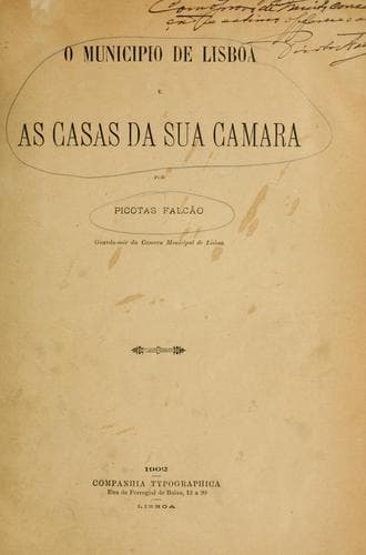 O municipio de lisboa e as casas da sua Câmara
