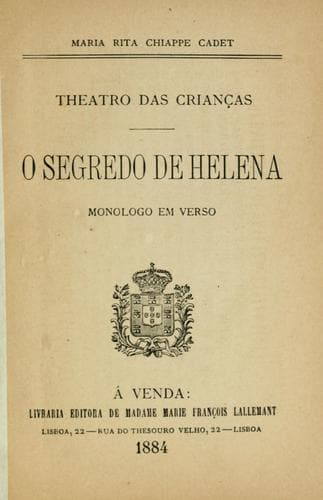O segredo de Helena: monologo em verso