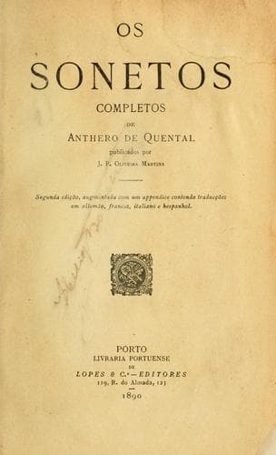 Os sonetos completos.: Prefaciados por J.P. Oliveira Martins.