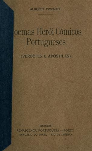 Poemas herói-cómicos portugueses: verbêtes e apostilas