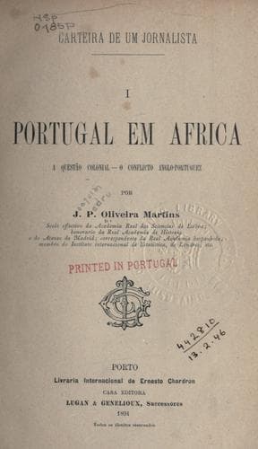 Portugal em Africa: a questão colonial - o conflicto anglo-portuguez.