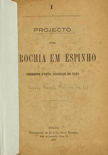 Projecto d'uma parochia em Espinho