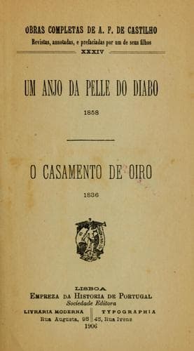 Um anjo da pelle do diabo (1858): O casamento de oiro (1836)