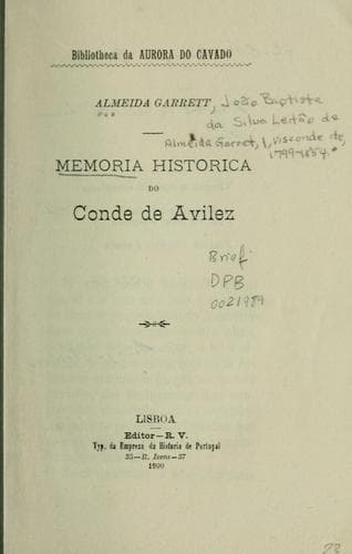 Memoria historica do Conde de Avilez