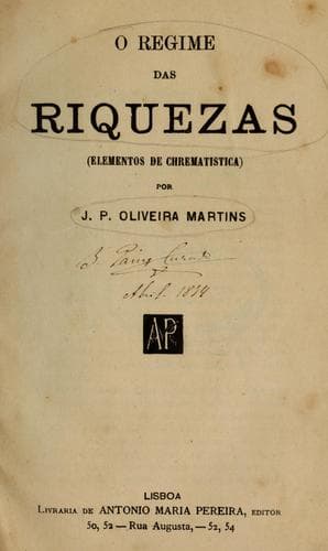 O regime das riquezas: elementos de chrematisca