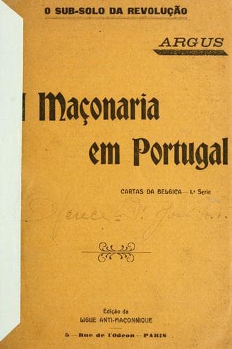 A maçonaria em Portugal: cartas da Belgica: 1a. serie