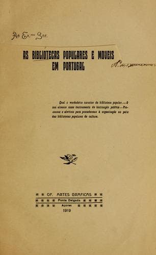 As bibliotecas populares e moveis em Portugal