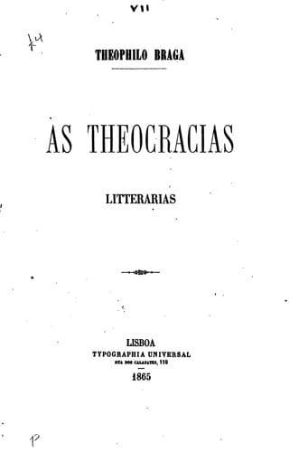 As theocracias litterarias