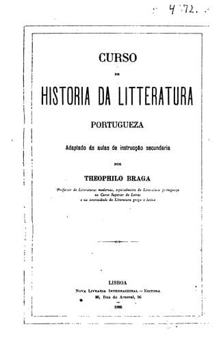 Curso de historia da litteratura portugueza