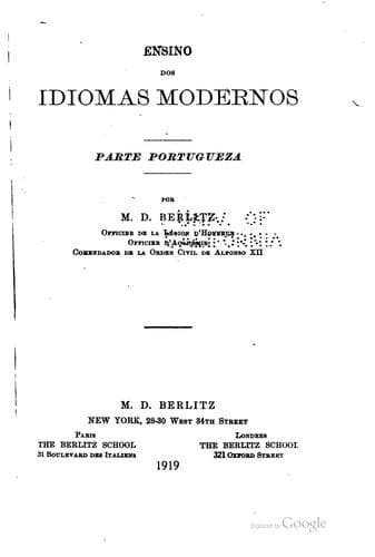 Ensino dos idiomas modernos: parte portugueza
