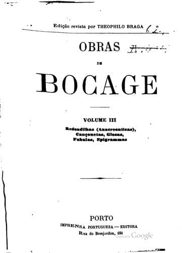 Obras poeticas de Bocage