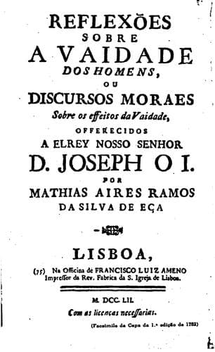 Reflexões sobre a vaidade dos homens; ou, Discursos morais sobre os efeitos da vaidade