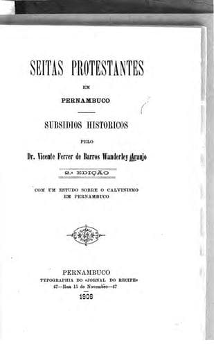 Seitas protestantes em Pernambuco: subsidios historicos