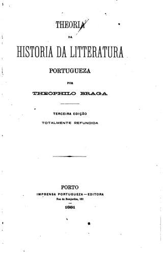 Theoria da historia da litteratura portugueza