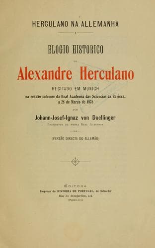 Herculano na Allemanha: elogio historico de Alexandre Herculano