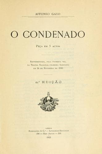 O condenado: peça em 5 catos