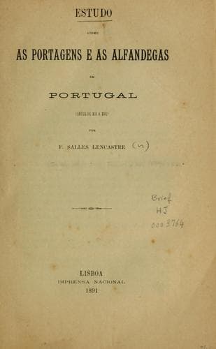 Estudo sobre as portagens e as alfandegas em Portugal