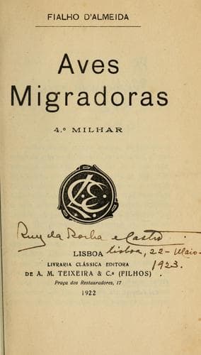 Ave migradora.: 4. Milhar.