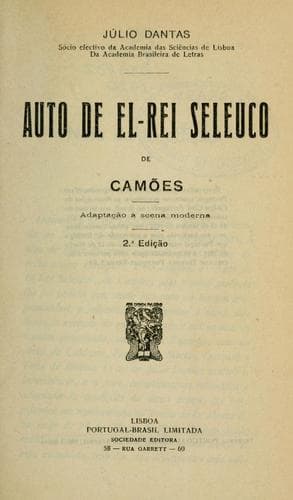 Auto de el-Rei Seleuco, de Camões: adaptação a scena moderna
