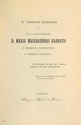 A marqueza d'Alorna: algumas noticias authenticas para a historia da muito illustre e eminente escriptora que os poetas seus contemporaneos denominaram Alcipe