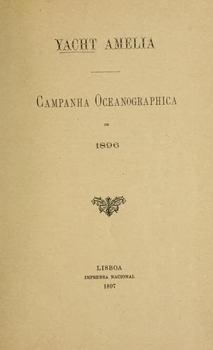 Yacht Amelia: campanha oceanographica de 1896