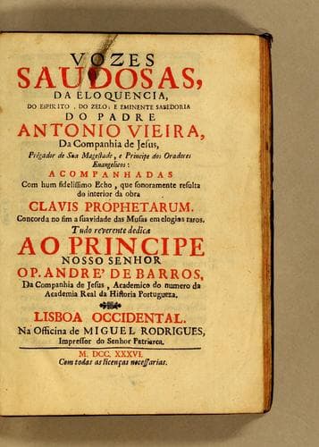 Vozes saudosas, da eloquencia, do espirito, do zelo; e eminente sabedoria