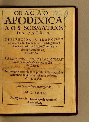 Oração apodixica a os scismaticos da patria