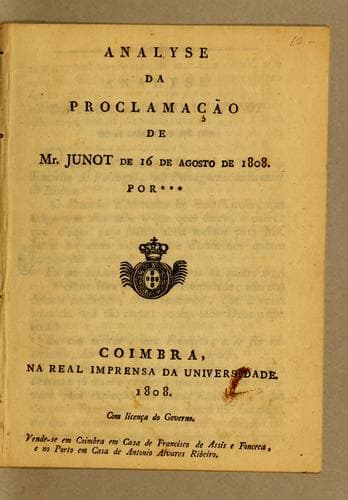 Analyse da proclamação de Mr. Junot de 16 de Agosto de 1808