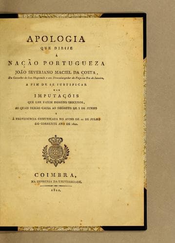 Apologia que dirije à nação portuguesa