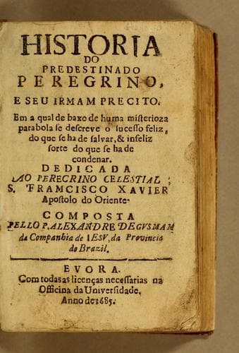 Historia do predestinado peregrino, e seu irmam precito: Em a qual de baxo de huma misterioza parabola se descreve o sucesso feliz, do que se ha de salvar, & infeliz sorte do que se ha de condenar