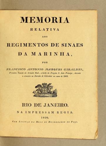 Memoria relativa aos regimentos de sinaes da Marinha
