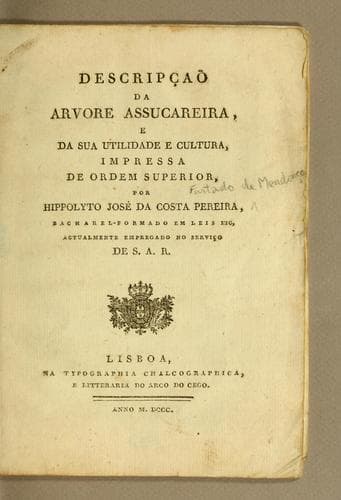 Descripçaõ da arvore assucareira, e da sua utilidade e cultura