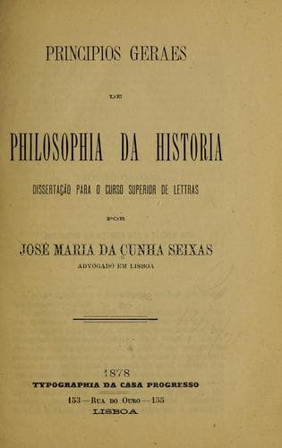 Principios geraes de philosophia da historia