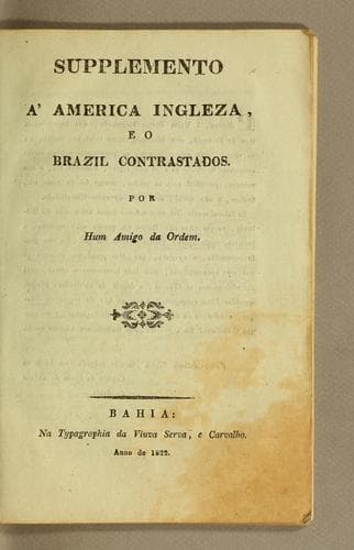 Supplemento á America ingleza, e o Brazil contrastados