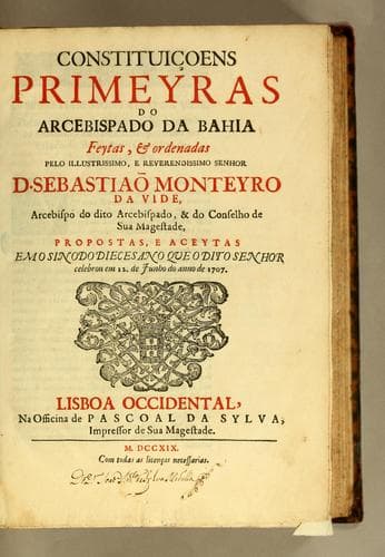 Constituįcoens primeyras do Arcebispado da Bahia