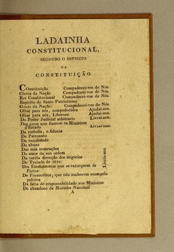 Ladainha constitucional: segundo o espirito da Constituição