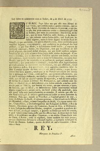 Ley sobre os casamentos com as Indias, de 4 de Abril de 1755
