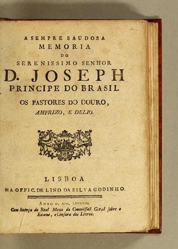 A sempre saudosa memoria do Serenissimo Senhor D. Joseph, Principe do Brasil: os pastores do Douro, Amfrizo, e Delio