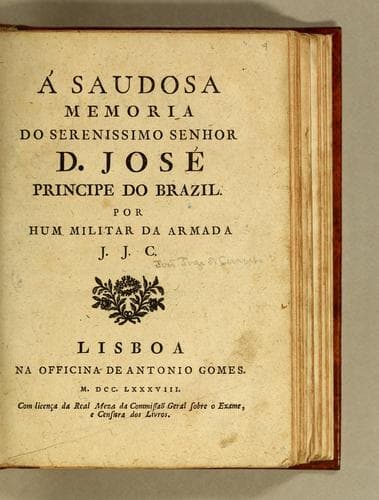 Á saudosa memoria do Serenissimo Senhor D. José, Principe do Brazil